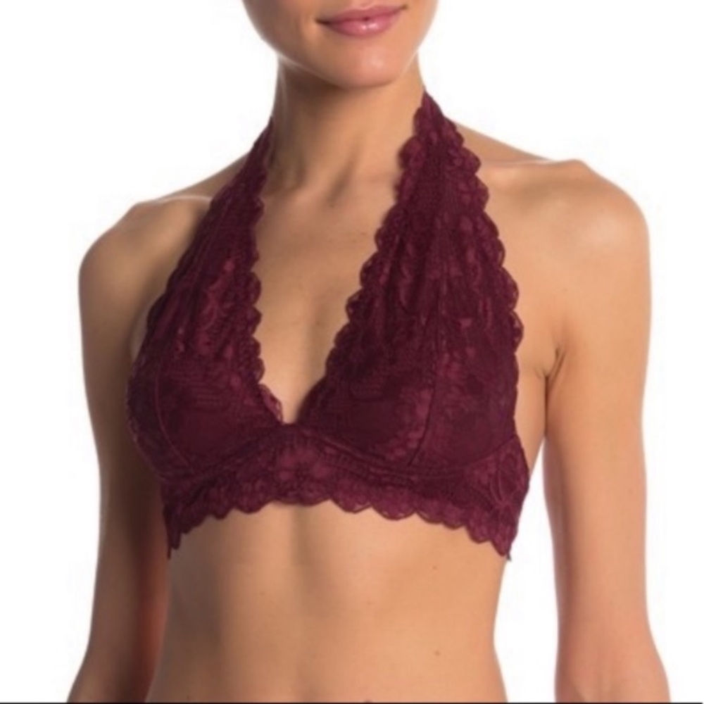 Free People NWT Galloon Lace Halter Bralette